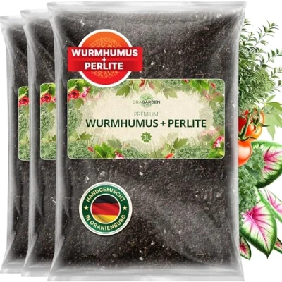 Abbildung von ORAGARDEN Wurmhumus mit Perlite für lockeren Boden 9L Pflanzenerde gesunde Pflanzen und Garten