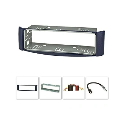 Abbildung von tomzz Audio 2451 007 Radioblende Set kompatibel mit Smart fortwo (450) Bj.1998 2007 blau Metallschacht Radioadapter ISO Raku2 Antennenadapter DIN