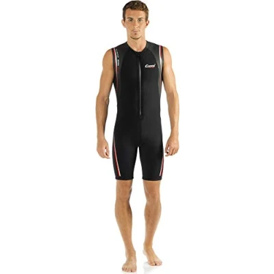 Abbildung von Cressi Men&#039;s Termico Wetsuit 2mm Shorty Neoprenanzug aus High Stretch Neopren für Herren, Schwarz/Rot, XXXL/7