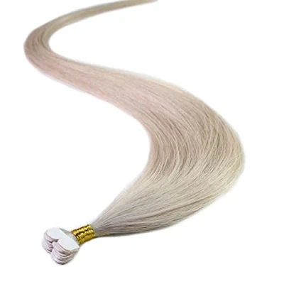 Abbildung von hair2heart Premium Mini Tape Extensions Echthaar 24 Tapes 50cm 10/1 hell lichtblond asch