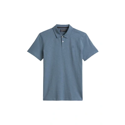 Abbildung von Marc O&#039;Polo Short Sleeve SELF Collar Poloshirt, Herren, Größe: Medium, Storm