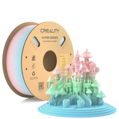 Abbildung von Creality Official Hyper PLA Filament Regenbogen 1KG, 3D Drucker für Hochgeschwindigkeitsdruck, langlebig und widerstandsfähig, glatt, Überhang Leistung Maßgenauigkeit +/ 0.03mm, 2.2lbs/Spool