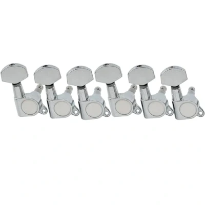 Abbildung von Musiclily Pro 6 in Line Gitarre Tuners Mechaniken Machine Heads Tuning Pegs Set für Strat Tele Style E Gitarre,Chrom