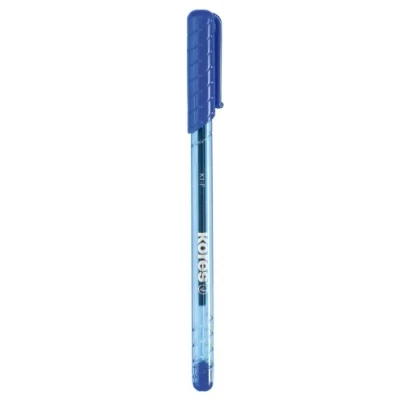 Abbildung von Kores K1: Blaue Kugelschreiber, 0,7 mm Fine Point Biro mit wischfester Tinte für flüssiges Schreiben, dreieckige ergonomische Form, Schul und Bürobedarf, 12er Pack