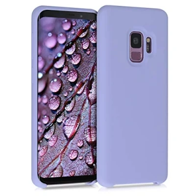 Abbildung von kwmobile Hülle kompatibel mit Samsung Galaxy S9 Silikon Handy Case Handyhülle weiche Oberfläche kabelloses Laden Lavendel