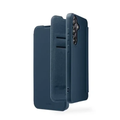 Abbildung von Hama Handyhülle für Samsung Galaxy S25 (Handytasche, Klapphülle, Etui mit 2 Kartenfächern, stoßfest, Kratzfest, eleganter Rundumschutz, weich, Slim, softe Oberfläche) blau