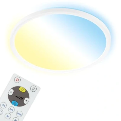 Abbildung von BRILONER Leuchten LED Panel, Deckenleuchte dimmbar, Deckenlampe mit Backlight, inkl. Fernbedienung, 18 Watt, 2400 Lumen, Weiß, 293x28mm (DxH)