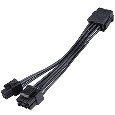 Abbildung von Akasa AK CBPW22 15 8 Pin auf 8+4 Netzadapterkabel, konvertiert ATX Motherboard Stecker, Schwarz, cm