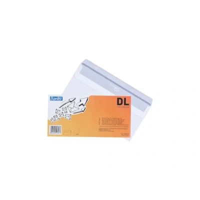 Abbildung von Bantex Selbstklebende Briefumschläge/Umschläge DL (22 x 11 cm), Weiß, 25 Stück in Folienpackung