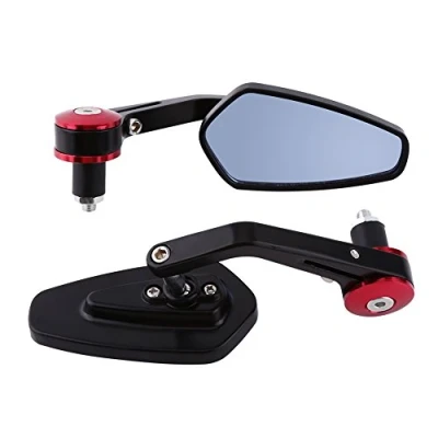 Abbildung von 1 Paar Universal Motorrad Seitenspiegel aus Aluminium, 2,2 cm (7/8 Zoll), Farbe: Rot
