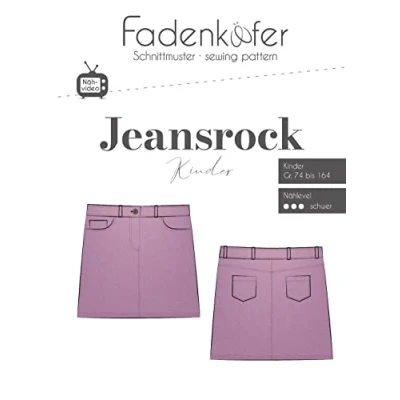 Abbildung von Papierschnittmuster Jeansrock Kinder
