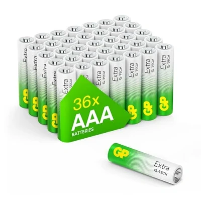Abbildung von GP Extra Alkaline Batterien AAA Longlife leistungsstark mit Neuer G TECH Technologie Micro LR03 1,5V Pack 40 Stück (briefkasten geeignete Verpackung)