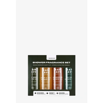 Abbildung von ManCave Duschgel Männer, 4 x 500 ml Natürliches Sulfatfreies Herren Wilde Minze, Zitrone &amp; Eiche, Zedernholz und Meersalz, Vegan, Tierversuchsfrei Hergestellt in GB, Geschenkset Männer