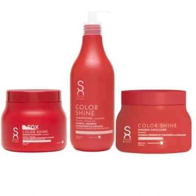 Abbildung von Sacha Care Rituel Color Shine Set mit Shampoo 500 ml, Maske ml und B Tox Granatapfel Farbschutz Glanz für coloriertes Haar