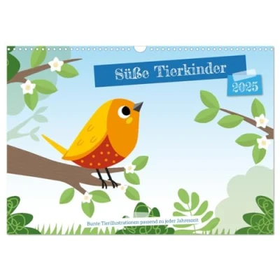 Abbildung von Süße Tierkinder (Wandkalender 2025 DIN A3 quer), CALVENDO Monatskalender