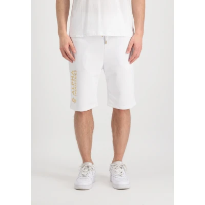 Abbildung von Alpha Industries Basic FOIL Print Jogginghose, Herren, Größe: Large, White/yellow gold