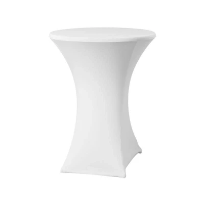 Abbildung von HENDI Stehtischhusse Strech ø 70 cm creme farbend Elastan + Jersey Mikropolyester 85 x 115 cm, Gastro Husse für Stehtische
