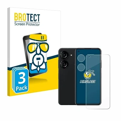 Abbildung von BROTECT Schutzglas für ASUS ZenFone 10 (Display+Kamera) (3 Stück) Schutzfolie Panzer Folie Glas [Extrem Kratzfest 9H, Anti Fingerprint,