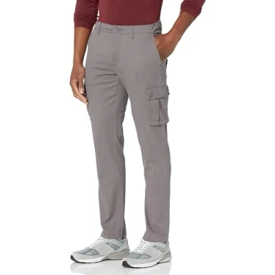 Abbildung von Amazon Essentials Herren Schmal geschnittene Stretch Cargohose (erhältlich in Big &amp; Tall), Kohlegrau, 28W / 32L