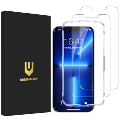 Abbildung von UNBREAKcable Schutzfolie für iPhone 13 und Pro [2 Stück], 9H Härte Panzerfolie, 2.5D Displayschutzfolie, Schutzglas [Anti Bläschen, Anti Kratzer, leicht anzubringen]