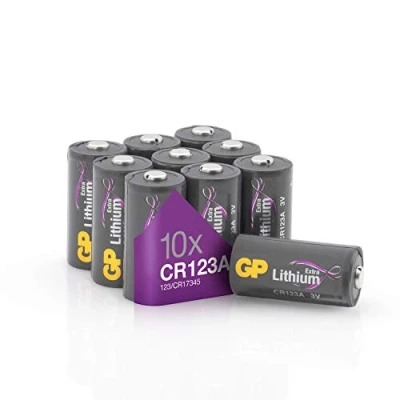 Abbildung von GP Extra CR123A 3V Lithium Batterien 10 Stück Batterie CR123 3 Volt für Smart Home, Alarmanlagen, Foto Zubehör und vieles mehr