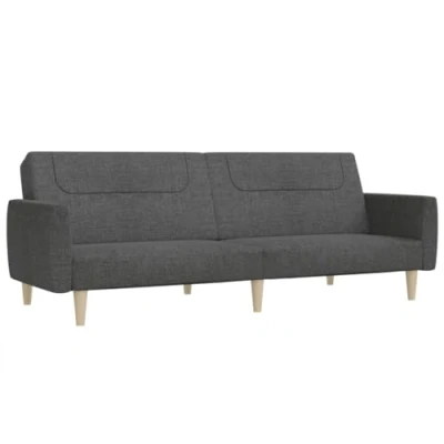 Abbildung von vidaXL Sofa Schlafsofa 2 Sitzer Dunkelgrau Stoff