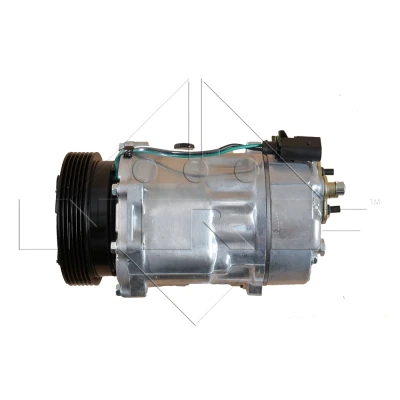 Abbildung von NRF EASY FIT 32064 Kompressor SD7V16 WITH ADAPTER 12 PAG 46 mit Kompressoröl, Dichtring VOLKSWAGEN: Golf 4 Schrägheck, Sharan I kfzteile,