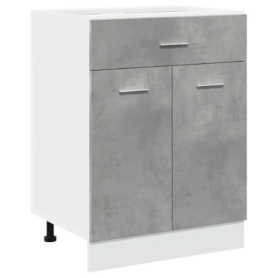 Abbildung von vidaXL Schubunterschrank Betongrau 60x46x81,5 cm Holzwerkstoff