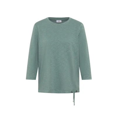 Abbildung von CECIL Damen 3227532 Slub Shirt mit Rundhals, Jewel Green, Medium