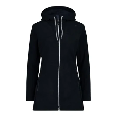 Abbildung von CMP Knit Tech Damen Fleecejacke mit fester Kapuze, Black Blue, 44