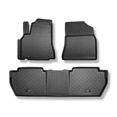 Abbildung von Mossa TPE Fußmatten Auto kompatibel mit Citroen Berlingo MPV (2008 08.2018) schwarz Automatten Autoteppiche G