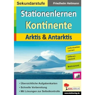 Abbildung von Stationenlernen Kontinente / Arktis &amp; Antarktis: Übersichtliche Aufgabenkarten in drei Niveaustufen