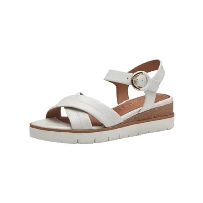 Abbildung von Tamaris Plateausandalette, Damen, Größe: 42, White leather Schuhe