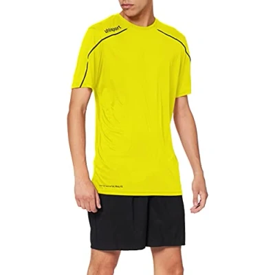 Abbildung von uhlsport Stream Tshirt print für Kinder, Größe: 140, Limonengelb/schwarz