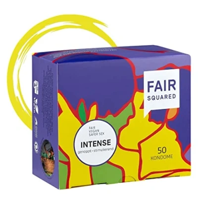 Abbildung von «Intense» vegane und stark genoppte Fair Trade Kondome (50 Kondome) 50 St