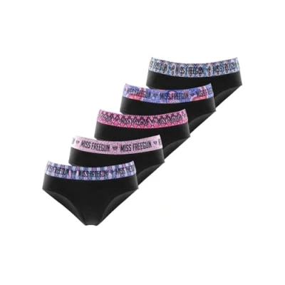 Abbildung von FREEGUN Mädchen Baumwoll Unterwäsche, Bequem und Weich (5er Pack), Schwarz/Rosa/Blau/Lila 12/14 Jahre