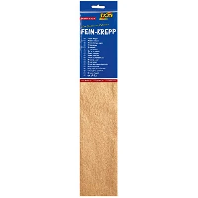 Abbildung von folia 8229125 10 Krepppapier, Lagen in gold, jede Lage ca. 50 x 250 cm, 32 g/m², sehr elastisches und dünnes Papier, mit einer unebenen rauen Oberfläche