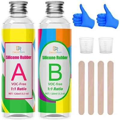 Abbildung von Silikon Kautschuk 10.6oz/240ml Flüssig zur Silikonform Herstellung, DIY Harzformen Einfaches 1: 1 Verhältnis Lichtdurchlässiger für Form, Guss, Handwerk Machen, Basteln