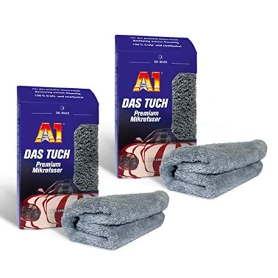 Abbildung von ILODA 2X Dr. Wack A1 DAS Tuch Premium Mikrofaser, Mikrofasertuch für Autopflege, Profi Microfasertuch Auto, Mikrofasertücher Autolack EIN kratzfreies Polieren