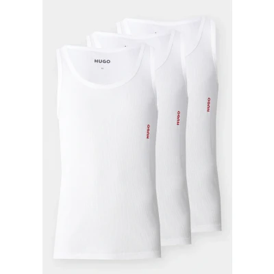 Abbildung von HUGO TANK 3 PACK Unterhemd/shirt, Herren, Größe: Large, White