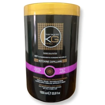 Abbildung von Keragold Pro Kapillarbotoxin ohne Sulfate 96% natürliche Inhaltsstoffe 1000 ml (XL Keratin &amp; Seidenprotein)