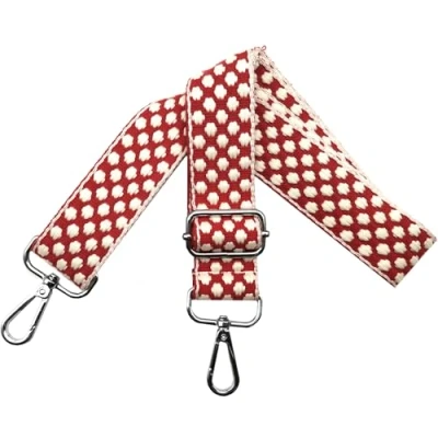 Abbildung von Taschengurt Verstellbarer Schultergurt für Taschen, Taschengurte zum Wechseln, Damen Tragegurt Breit 3.8cm mit Silber Karabiner, Schulterriemen, Tasche Schultertasche Rot Basis, O10