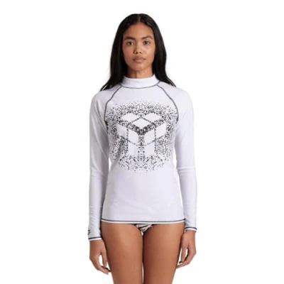 Abbildung von Arena Damen Women&#039;s Rash Vest L/S Graphic Shirt, White Black, L EU
