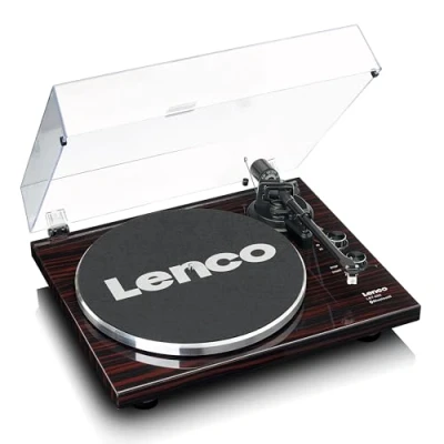 Abbildung von Lenco LBT 288WA Plattenspieler (Riemenantrieb, Bluetooth, USB Adapter, Audio Technica, 33 45 U/min inkl. Staubschutz)