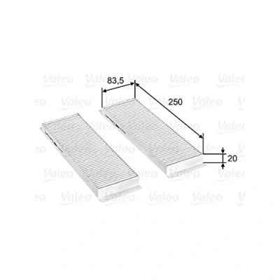Abbildung von VALEO 715748 Innenraumfilter Partikelfilter 250, 250 CLIMFILTER COMFORT HYUNDAI: i20 I Schrägheck