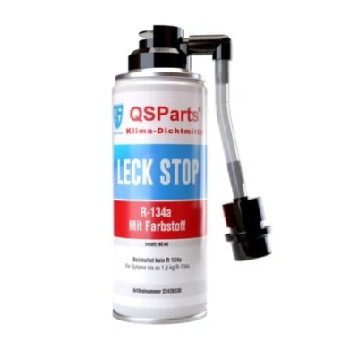 Abbildung von QSParts Klima Dichtmittel Klimaanlage Kfz Leckstopp R134a 40ml Farbstoff + Füllschlauch Adapter