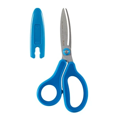 Abbildung von PLUS Japan, Schere Fitcut Curve Kids in Blau für Rechtshänder, 1er Pack (1x 1 Schere)