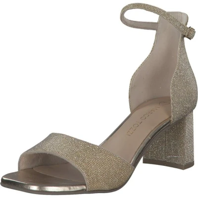 Abbildung von MARCO TOZZI Damen Sandalen mit Absatz Verstellbarem Riemen Glitzer, Gold (Gold), 38 EU