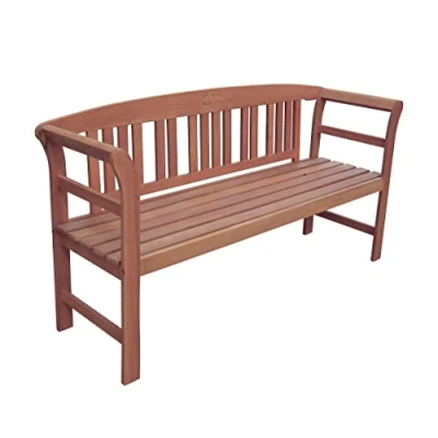 Abbildung von Spetebo Eukalyptus Gartenbank Harland 157 x 82 cm FSC Holz Sitzbank für 3 Personen Terrasse Balkon Garten Bank Sitzer Hartholz geölt massiv