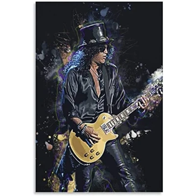 Abbildung von GPEIHANG Leinwand Malerei Bild Slash Berühmter Gitarrist Kunstposter für Familiendekoration Poster Wandkunst Bilder Und Drucke 23.6&quot;x35.4&quot;(60x90cm) Kein Rahmen